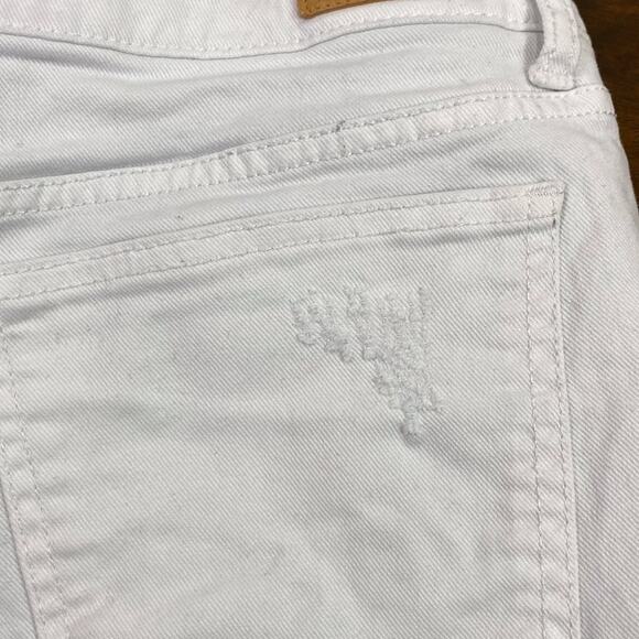 Aeropostale Distressed Denim Tomboy Shorts Size 4 White Measurements Included - Picture 7 of 12